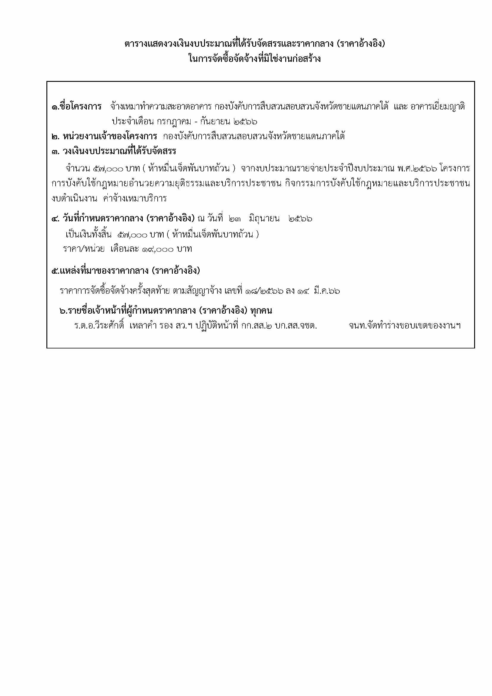 ราคากลาง57000